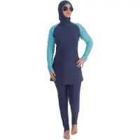 Beco Femmes, Maillot de bain, Burkini standard, Bleu, (M)