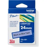 Brother TZe-551 - (24 mm x 24 mm) - Noir sur bleu - Ruban