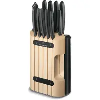 Victorinox Swiss Classic, bloc à couteaux, bois de hêtre, 12pcs, noir