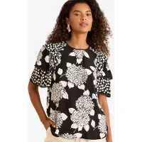 Love & roses Chemisier noir / blanc