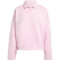 Adidas Sweat de sport 'ESSENTIALS LINEAR FLEECE POLO' rose / blanc