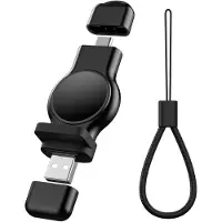 Generique Chargeur sans fil Portable USB-A + USB-C pour iWatch 7 6 5 4 3 2 1 SE, Station de charge rapide magnétique pour Apple Watch série