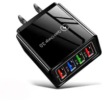 Generique Chargeur mural portable et antichoc de téléphone, outil ignifuge de charge rapide à 4 entrées USB 3A pour tablette,