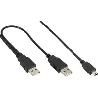 InLine 33107X Câble USB Mini-Y, 2x A mâle à Mini-B mâle (5 broches), 1,0m