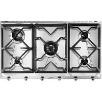 Smeg Table de cuisson à gaz encastrable en acier inoxydable SRV596GH5 5 brûleurs