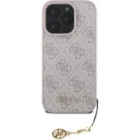 GUESS 4g Charm Iphone 16 Pro Max Tone On Tone Phone Case Rose
