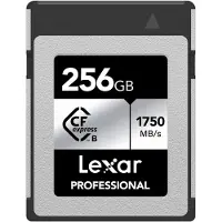 Lexar Carte CFexpress Type B, performances rapides pour photos et vidéos 8K, compatible XQD (256 Go, CFexpress type B), Carte mémoire, Argent