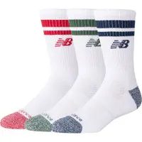 New Balance Active Lifestyle Striped Crew Socks Assorted Blanc EU 43-46