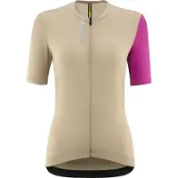 Mavic Essential Short Sleeve Jersey Beige S Femme
