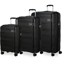 American Tourister Set de 3 valises avec poignée réglable, Valise, Noir