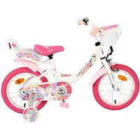 Volare Vélo pour enfants Unicorn - modèle pour filles - 14 pouces - blanc