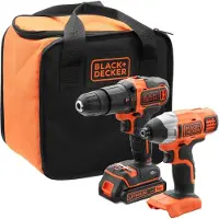 Black & Decker Black+Decker Set 18V Screwdriver + 1X1.5Ah Screwdriver + Bag