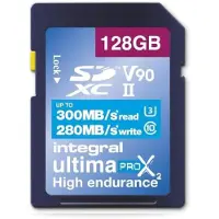 Integral UltimaPro X2 - Carte mémoire flash - 128 Go - Video Class V90 / UHS-II U3 / Class10 - microSDXC UHS-II