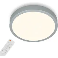Briloner Lampe de plafond Ciel étoilé,plafonnier à intensité variable,température de couleur réglable,lampe à monter,télécommande, couleur argent,Ø38