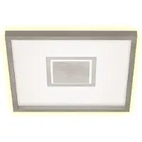 Briloner LED Deckenleuchte Geo Nickel matt 43x43cm 22W 3000lm Warmweiß 3000K Backlight