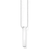 Thomas Sabo Chaîne pierres noires argent, (Argent 925, Argent sterling 925)