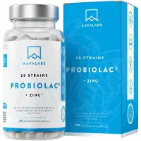 Aavalabs Probiotiques | 20 souches et 60 milliards d'UFC pour la santé intestinale | 60 gélules