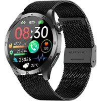 Knauermann Montre connectée avec ECG, téléphone, analyse santé complète et autonomie prolongée