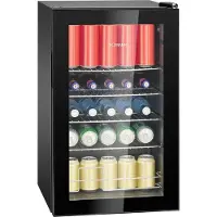 Bomann Réfrigérateur à porte vitrée | Réfrigérateur à boissons de 63 litres | 4 clayettes chromées | Porte à double vitrage | Réglage continu de la température | KSG 7287