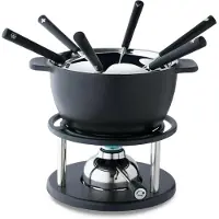 Kisag Twin, Set à fondue, Noir, Argent