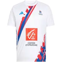 Adidas Maillot 'FFHB' bleu cobalt / rouge cerise / blanc