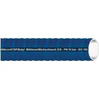Teguma Tuyau d'aspiration et de refoulement MILKCORD/SP/BUTYL Diamètre intérieur : 51,0 mm Diamètre extérieur : 64,0 mm Longueur : 40 m Couleur : bleu Épaisseur de paroi : 6,5 mm