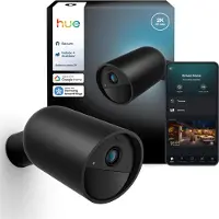Philips Secure 2K Kamera Akku, Caméra réseau, Noir