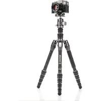 Benro Trépied Rhino Carbon Fibre Zero Series Tripod/Monopod with VX20 Ballhead, 5 Leg Sections, Twist Leg Locks, Padded Carrying Case