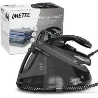 Imetec Fer à repasser vapeur, générateur 6,5 bar, 400 g, zèle céramique, éco-technologie, Fer à repasser, Noir, Gris