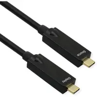 Roline Câble USB 3.2 Gen 2, AOC, C-C, ST/ST, 10Gbit/s, 4K60Hz, PD (Power Delivery) 60W, noir, 15 m