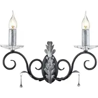 Elstead Lighting Applique murale Elstead Amarilli E14 double, noir et argent, fabriquée au Royaume-Uni