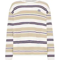 Adidas Originals 90s Alternative Sport Stripe Waffle Long Sleeve T-shirt Beige L Homme