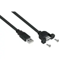 Alcasa kabelmeister USB2.0 Verlängerung A-St.-Einbaub.A schw. 0,5m