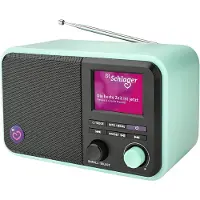 Dual Radio BR Schlager - radio DAB+/FM avec Bluetooth et pile rechargeable (DAB+ DAB, Bluetooth), Radio, Noir, Vert