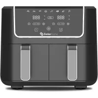 BICO Dunkler Heissluftfritteuse mit 8 Funktionen, Touchscreen und Antihaftbeschichtung, Friteuse, Noir, Argent