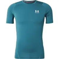 Under Armour T-shirt à manches courtes de compression HeatGear pour homme, vert Rack / blanc, X-Large
