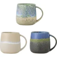 Bloomingville Coffret de 3 mugs Cloe bleus