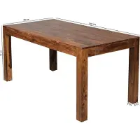 Wohnling Table de salle à manger design massive 160 x 80 x 76 cm Sheesham Bois massif WL1.321