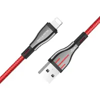 Borofone Highway - Câble de connexion USB à Lightning de 1,2 m (noir / rouge)