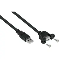 Alcasa kabelmeister USB2.0 Verlängerung A-St.-Einbaub.A schw. 0,3m