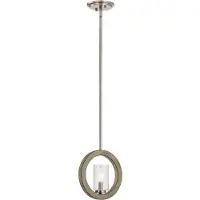 Kichler Suspension Grand Bank, finition vieillie gris antique, 1xE14x40W, verre, dimensions : 127,8 x 22,8 x 17 cm, IP20,