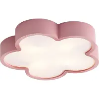 QAZQA Plafonnier pour enfants rose et blanc - Lucille