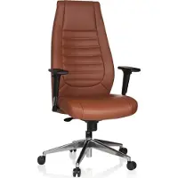 Hjh OFFICE Fauteuil de direction professionnel VITORO Chaise de bureau ergonomique avec accoudoirs (réglable en hauteur) Fauteuil pivotant en similicuir pour le bureau, la maison