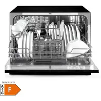 Klarstein Mini Lave Vaisselle de 8 Couvert, Lave-vaisselles Silencieux, 6 Programmes de Lavage, Petit Lave-vaisselle de Table, Lave vaisselle Portable, Facile à Installer pour la Maison et Bureau