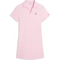 Tommy Hilfiger Script Polo Short Sleeve Dress Rose XS Femme