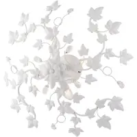 BeLight Edera Plafonnier En Fer Laqué Blanc Déco Effet Shabby Chic Et Strass Cristal 4 Lumières H.22 D.60 Bl50-Pl4-Bco
