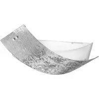 Gea Luce Camilla - Plafonnier Argenté 3Xe14 Max 3X28W Ip20 - Applique Moderne Avec Diffuseur En Verre Argenté Et Cadre Blanc 43X30Cm