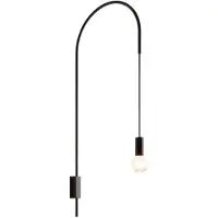 Zafferano - Applique Filo, Orientable À 200, Métal Peint, Ampoule E27 Max 60W Incluse, H 110Cm - Noir