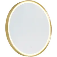 QAZQA Miroir de salle de bain doré 50 cm avec LED à 3 niveaux de gradation tactile rond - Miral