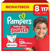 Pampers Baby-Dry Pants (Taille 8, Pack mensuel, 117 pcs)